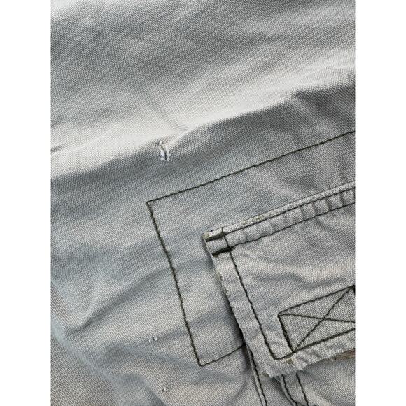 VTG Y2K Abercrombie & Fitch Mens Baggy Cargo Shorts S Beige Military Utility - Picture 6 of 16